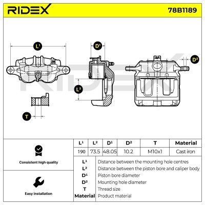 Brake Caliper RIDEX 78B1189 78B1189 - photo 6