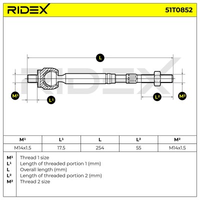 Tie Rod Assembly RIDEX 51T0852 51T0852 - photo 5