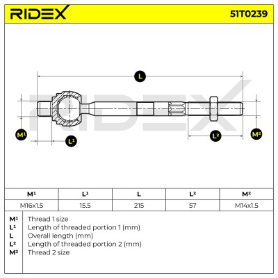 Tie Rod Assembly RIDEX 51T0239 51T0239 - photo 5