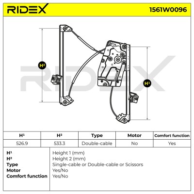 Window Regulator RIDEX 1561W0096 1561W0096 - photo 7