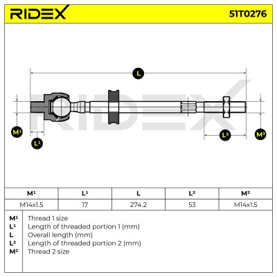 Tie Rod Assembly RIDEX 51T0276 51T0276 - photo 6