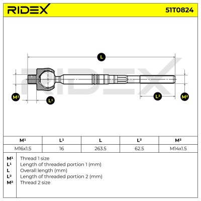 Tie Rod Assembly RIDEX 51T0824 51T0824 - photo 5