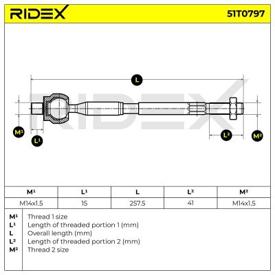 Tie Rod Assembly RIDEX 51T0797 51T0797 - photo 5