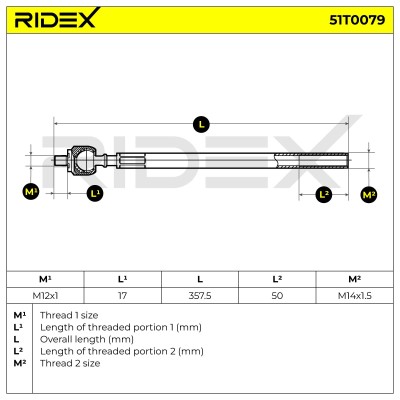 Tie Rod Assembly RIDEX 51T0079 51T0079 - photo 7
