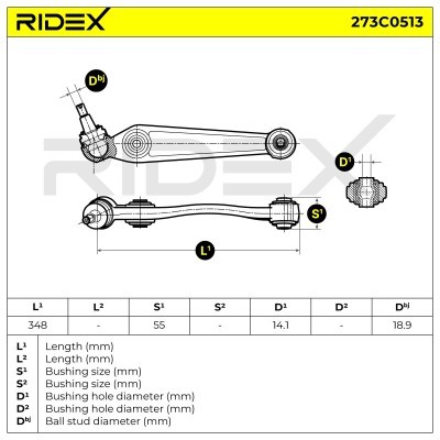 Control Arm RIDEX 273C0513 273C0513 - photo 4