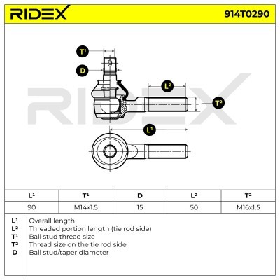Tie Rod End RIDEX 914T0290 914T0290 - photo 5