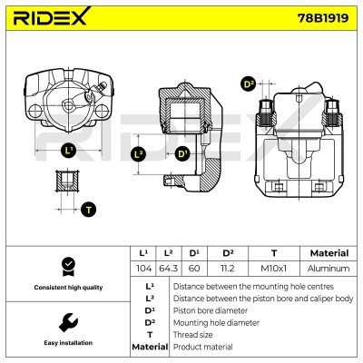 Brake Caliper RIDEX 78B1919 78B1919 - photo 6