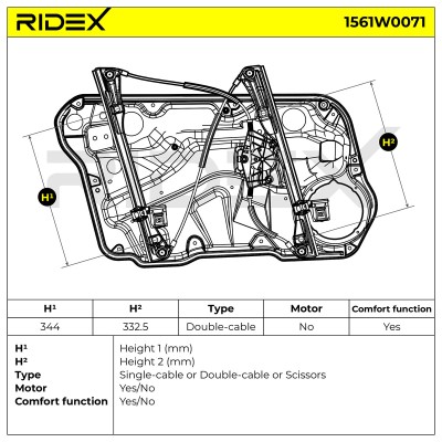 Window Regulator RIDEX 1561W0071 1561W0071 - photo 6