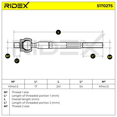 Tie Rod Assembly RIDEX 51T0275 51T0275 - photo 6