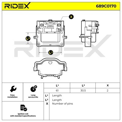 Ignition Coil RIDEX 689C0170 689C0170 - photo 4