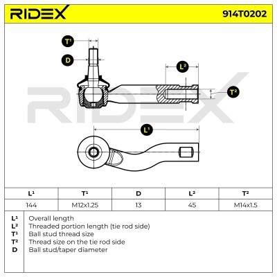 Tie Rod End RIDEX 914T0202 914T0202 - photo 5