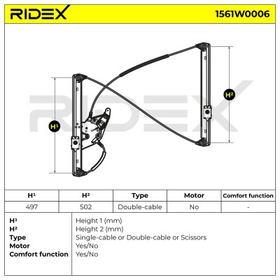 Window Regulator RIDEX 1561W0006 1561W0006 - photo 8