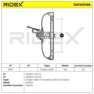 Window Regulator RIDEX 1561W0166 1561W0166 - photo 8