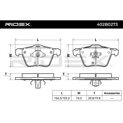 Brake Pads Set RIDEX 402B0273 402B0273 - photo 4