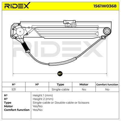 Window Regulator RIDEX 1561W0368 1561W0368 - photo 7
