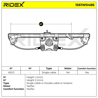 Window Regulator RIDEX 1561W0486 1561W0486 - photo 5