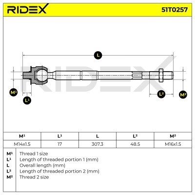Tie Rod Assembly RIDEX 51T0257 51T0257 - photo 7