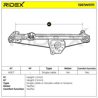 Window Regulator RIDEX 1561W0111 1561W0111 - photo 6