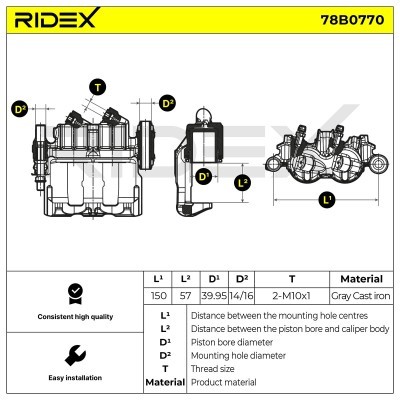 Brake Caliper RIDEX 78B0770 78B0770 - photo 4