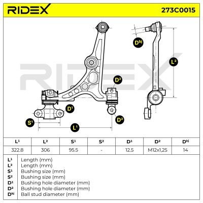 Control Arm RIDEX 273C0015 273C0015 - photo 7