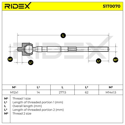 Tie Rod Assembly RIDEX 51T0070 51T0070 - photo 6