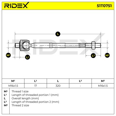 Tie Rod Assembly RIDEX 51T0751 51T0751 - photo 5