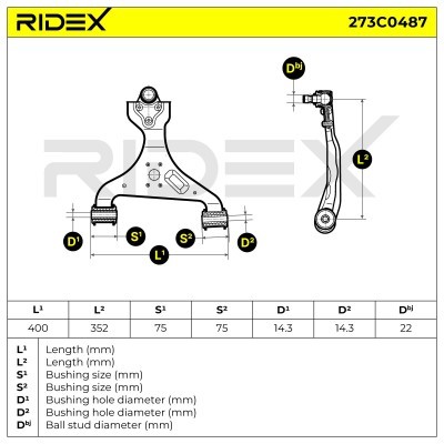 Control Arm RIDEX 273C0487 273C0487 - photo 8