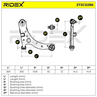 Control Arm RIDEX 273C0286 273C0286 - photo 6