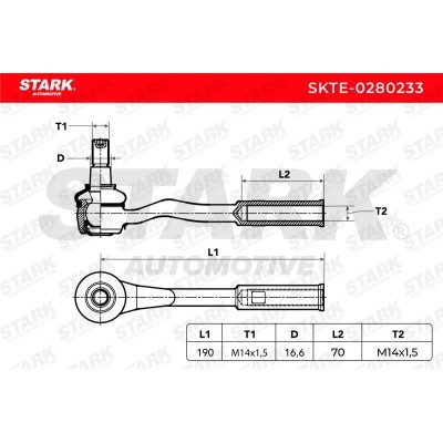 Tie Rod End Stark SKTE-0280233 SKTE-0280233 - photo 6