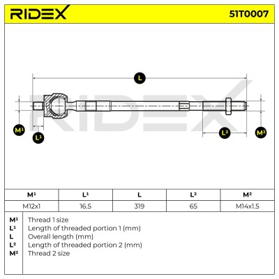 Tie Rod Assembly RIDEX 51T0007 51T0007 - photo 6