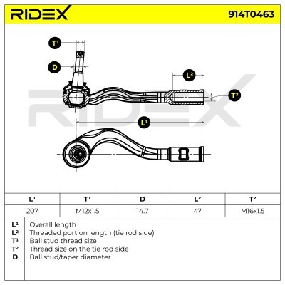 Tie Rod End RIDEX 914T0463 914T0463 - photo 5