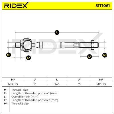 Tie Rod Assembly RIDEX 51T1061 51T1061 - photo 5
