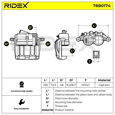 Brake Caliper RIDEX 78B0174 78B0174 - photo 5
