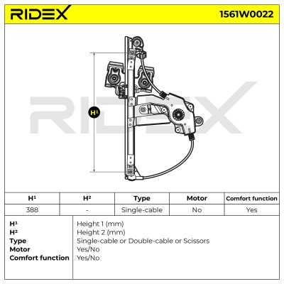 Window Regulator RIDEX 1561W0022 1561W0022 - photo 7