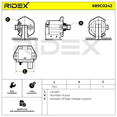 Ignition Coil RIDEX 689C0242 689C0242 - photo 7