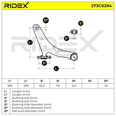 Control Arm RIDEX 273C0294 273C0294 - photo 3