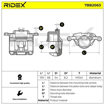 Brake Caliper RIDEX 78B2063 78B2063 - photo 6