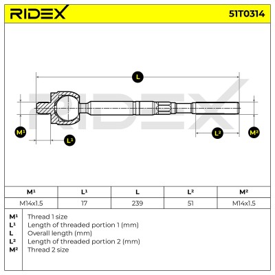 Tie Rod Assembly RIDEX 51T0314 51T0314 - photo 6