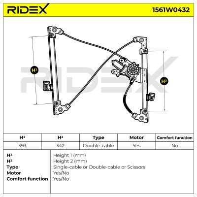 Window Regulator RIDEX 1561W0432 1561W0432 - photo 5