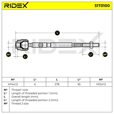 Tie Rod Assembly RIDEX 51T0100 51T0100 - photo 5
