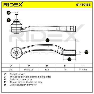 Tie Rod End RIDEX 914T0156 914T0156 - photo 4