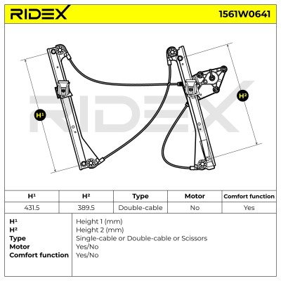 Window Regulator RIDEX 1561W0641 1561W0641 - photo 5