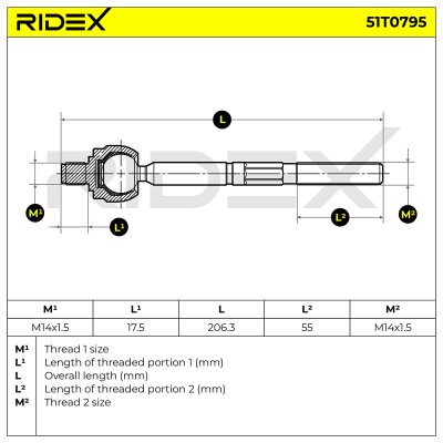 Tie Rod Assembly RIDEX 51T0795 51T0795 - photo 5