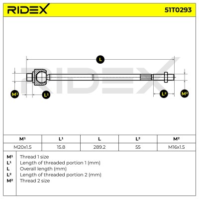 Tie Rod Assembly RIDEX 51T0293 51T0293 - photo 7