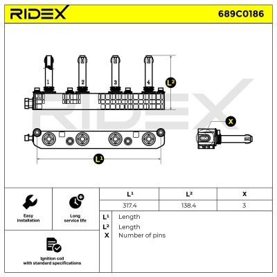 Ignition Coil RIDEX 689C0186 689C0186 - photo 4