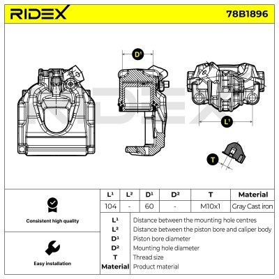 Brake Caliper RIDEX 78B1896 78B1896 - photo 6