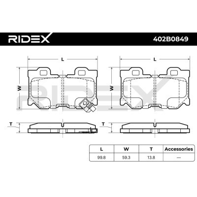 Brake Pads Set RIDEX 402B0849 402B0849 - photo 10