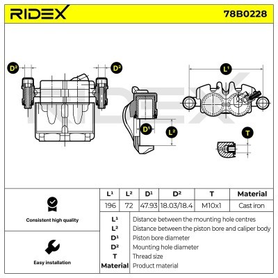 Brake Caliper RIDEX 78B0228 78B0228 - photo 5