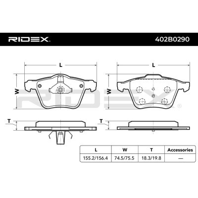 Brake Pads Set RIDEX 402B0290 402B0290 - photo 3