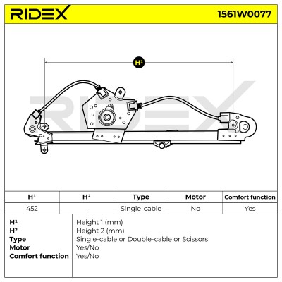 Window Regulator RIDEX 1561W0077 1561W0077 - photo 6